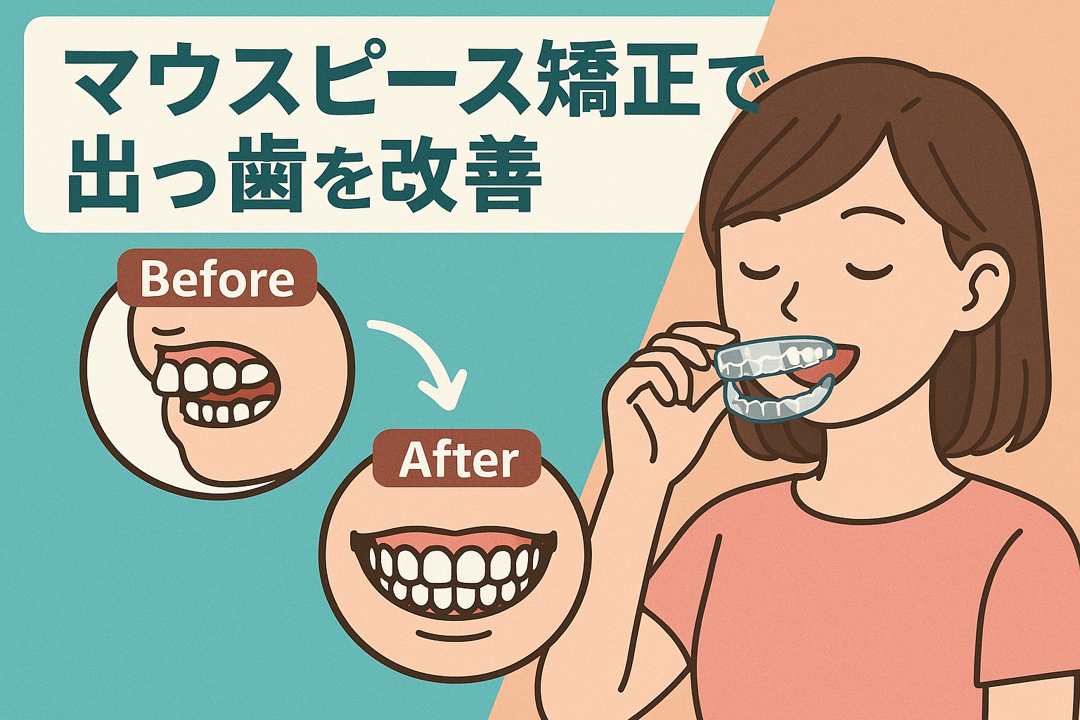 マウスピース矯正で出っ歯を改善