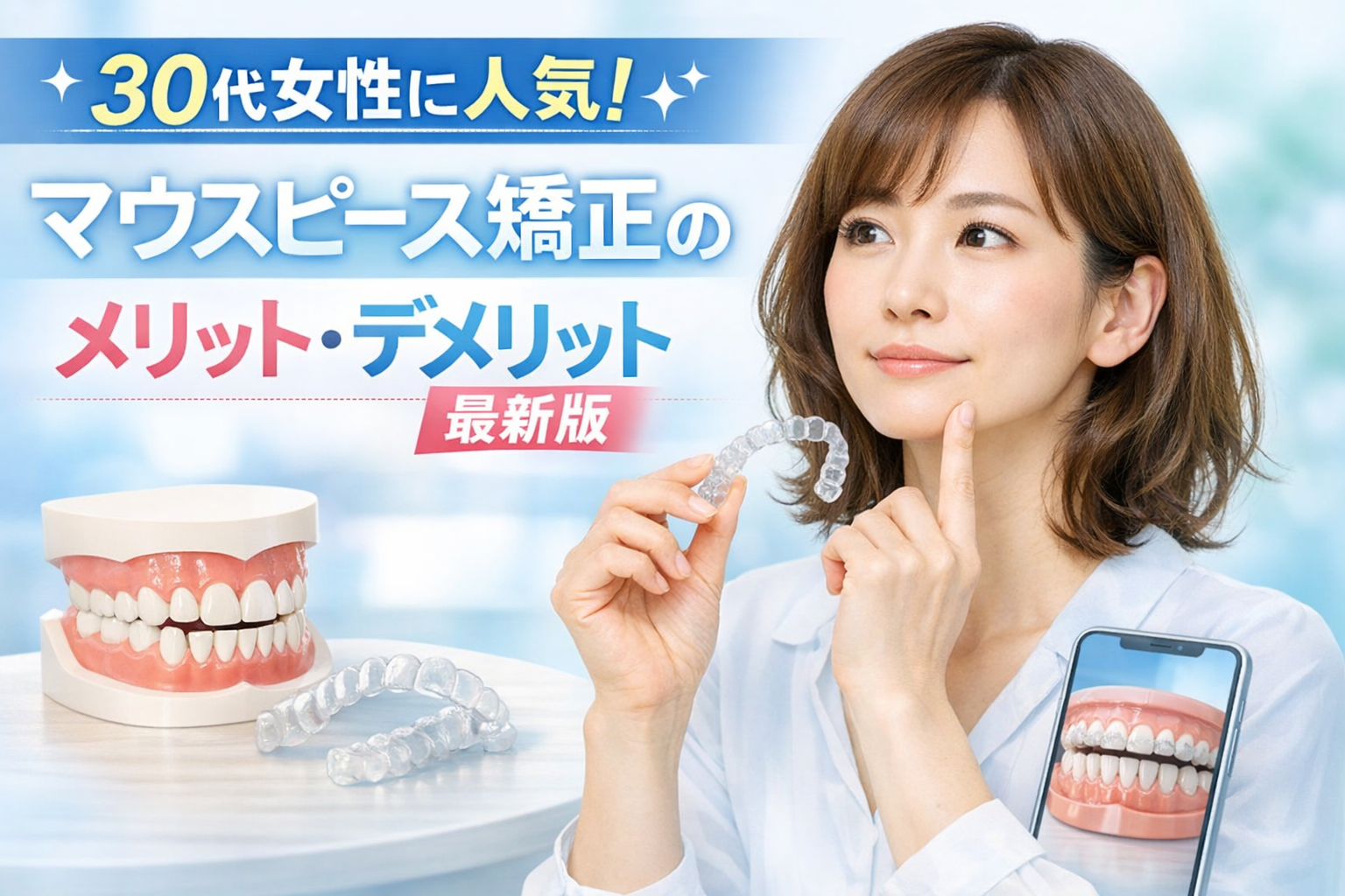 マウスピース矯正を検討する女性