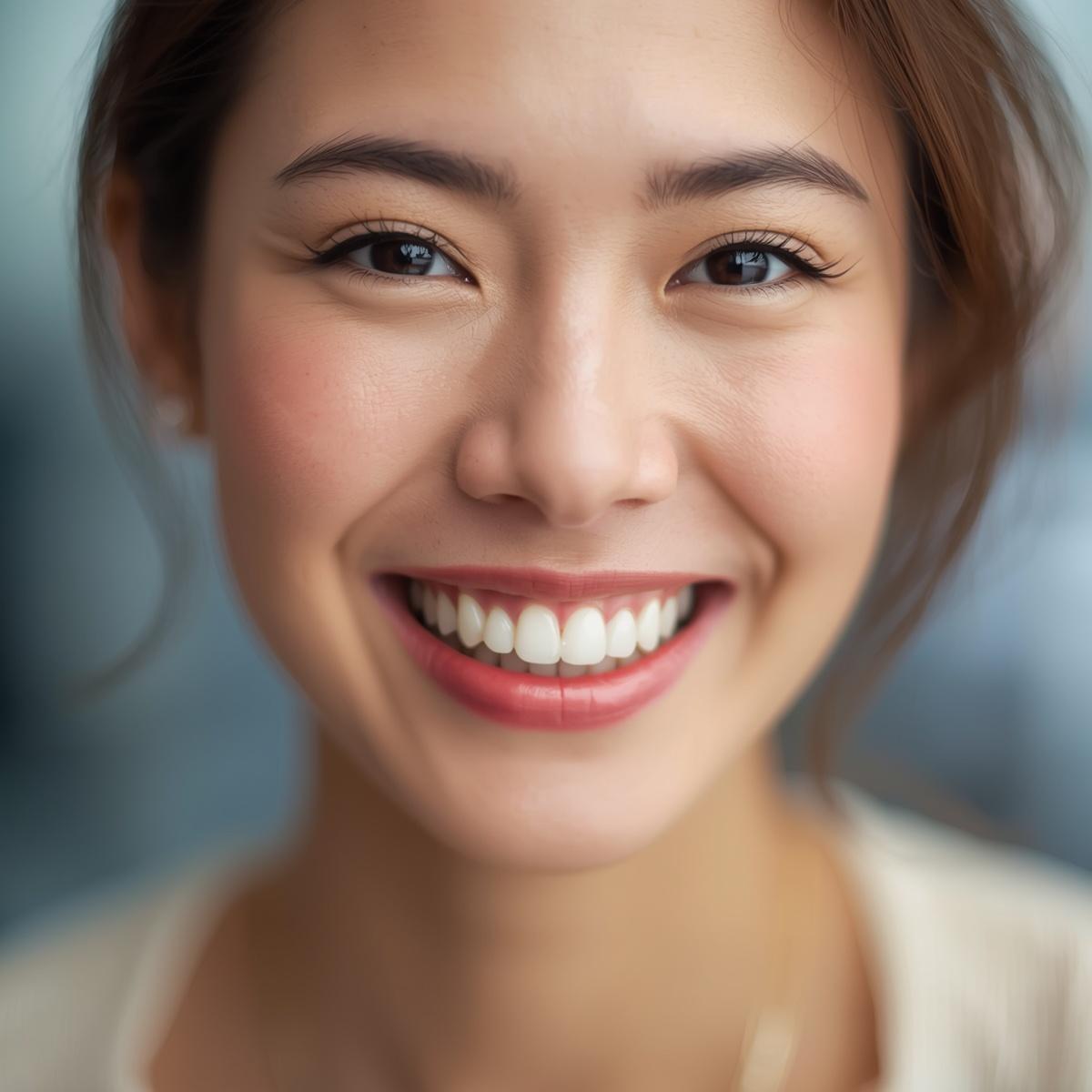 歯並びが整い笑顔のアジア人女性１