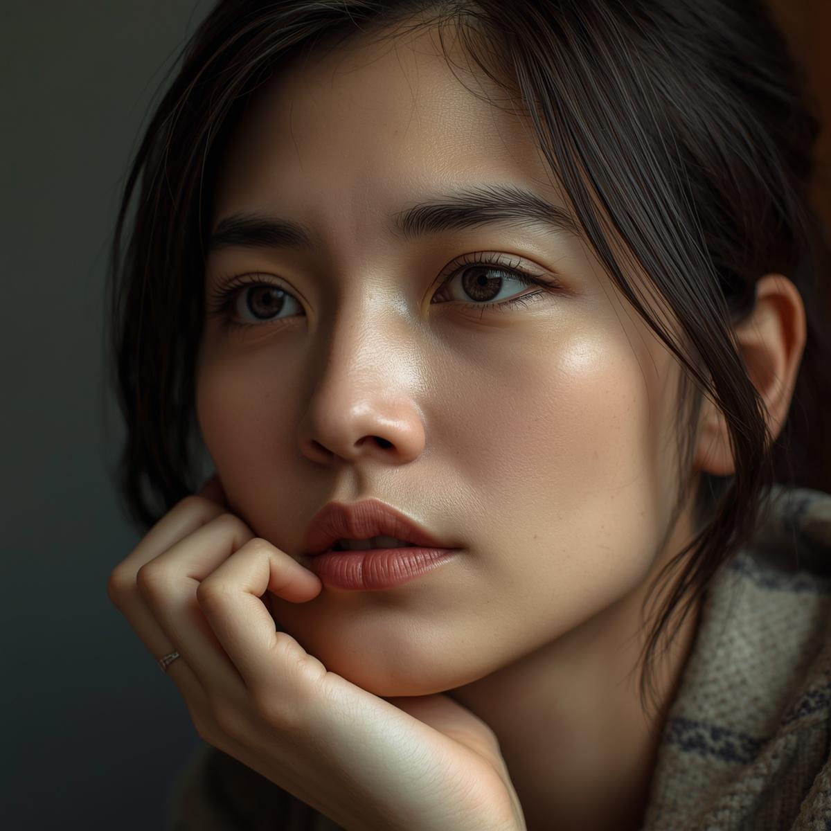 考えるアジア人女性