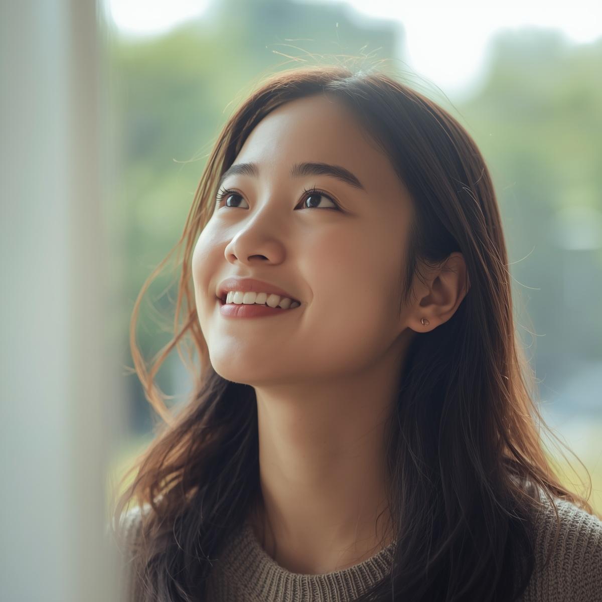 新生活に向け笑顔の女性