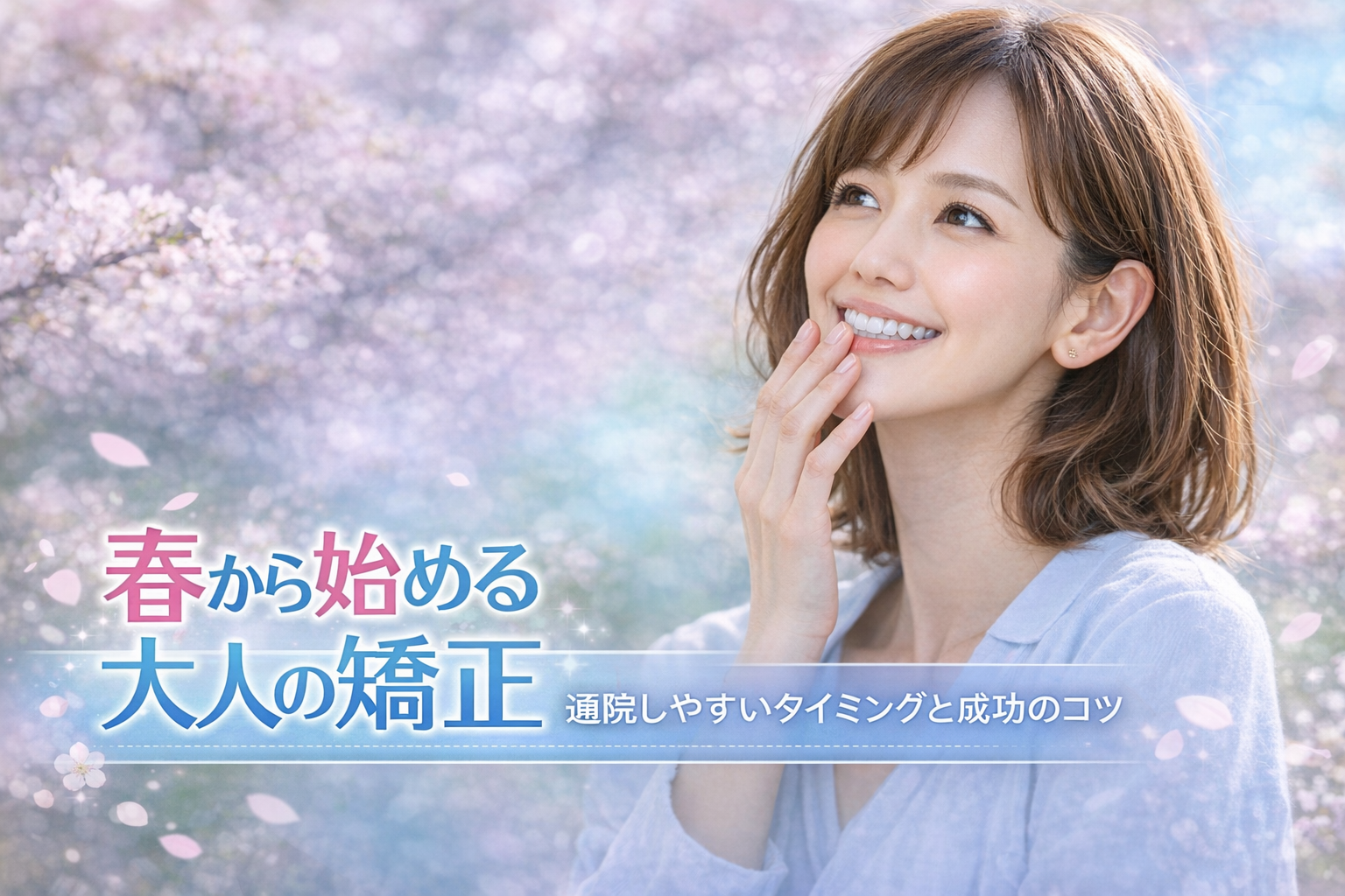 春に矯正を始める女性のイメージ