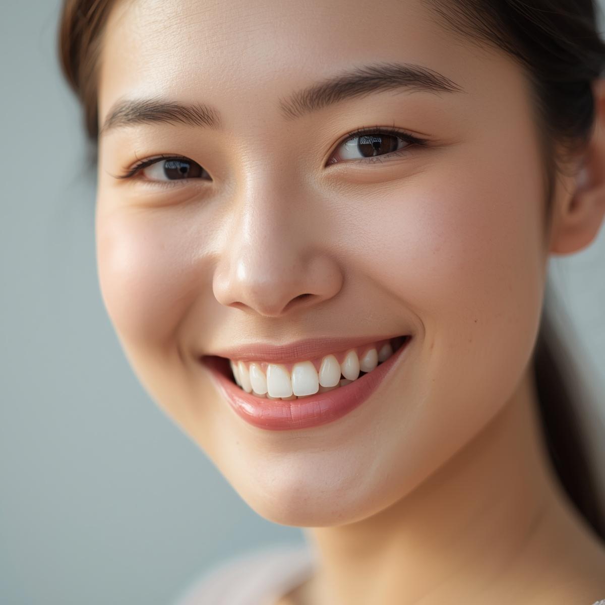 歯並びが整い笑顔のアジア人女性４