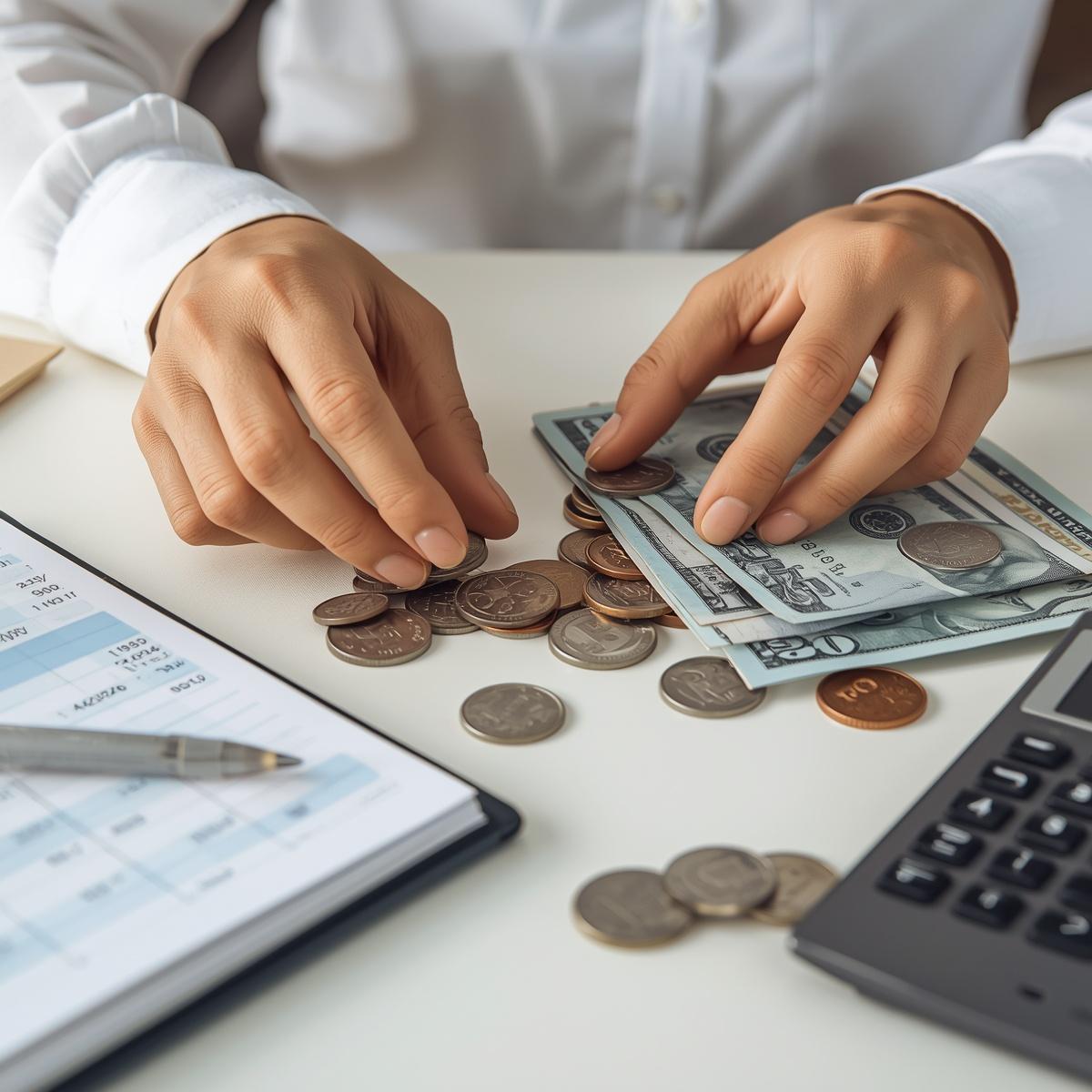 費用を考える手元アップ