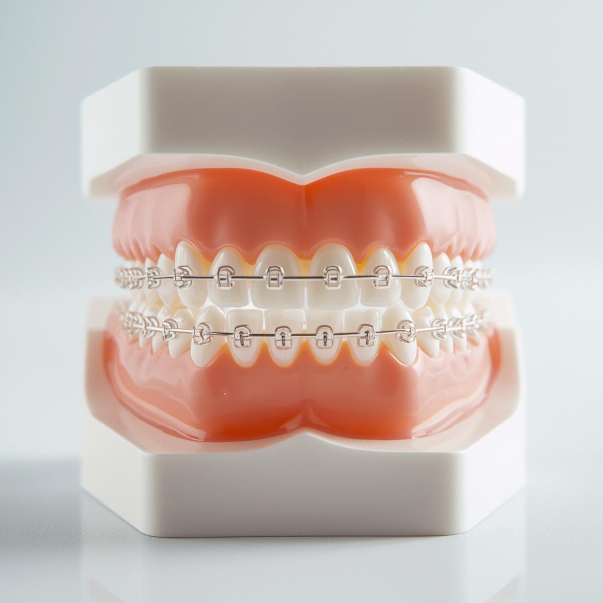 １つの歯列模型とワイヤー装置