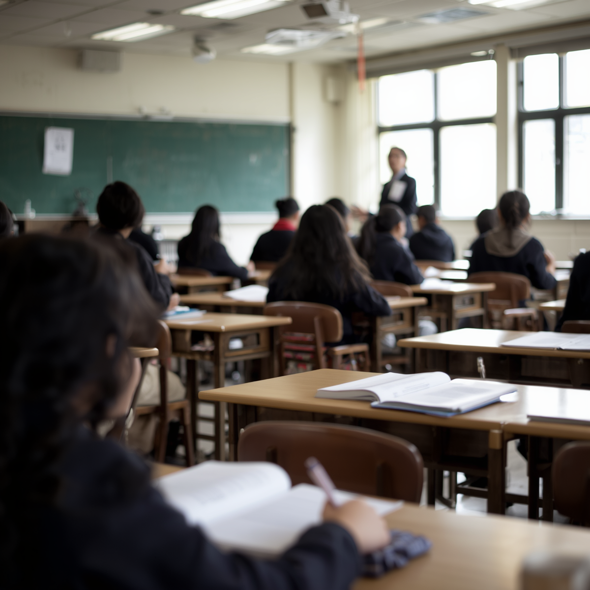 授業中の日本の高校教室